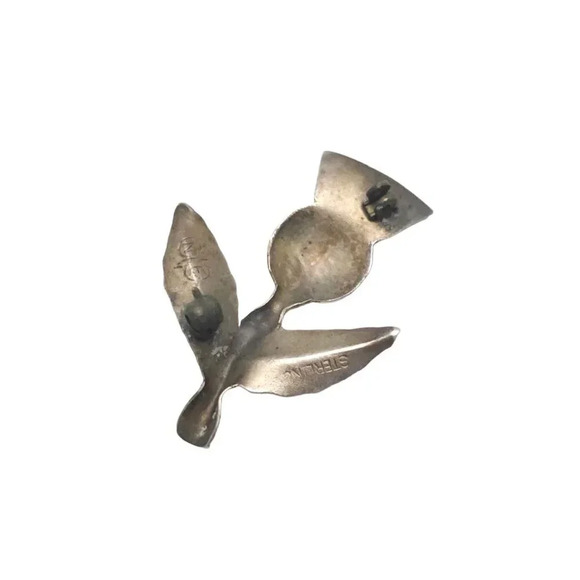 Stuart Nye Sterling Silver Texture Scottish Thistle Brooch Pin Vintage - Picture 3 of 5